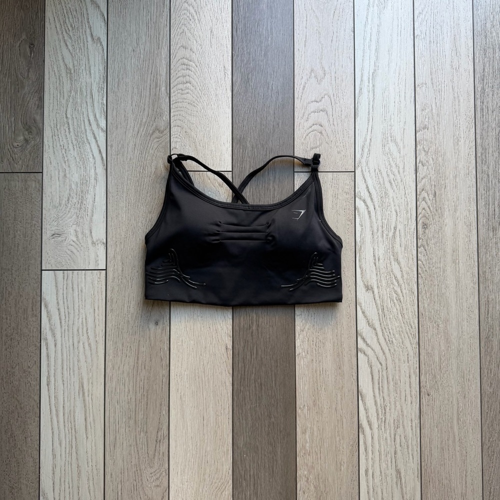 Gymshark Black Sports Bra with Strappy Design